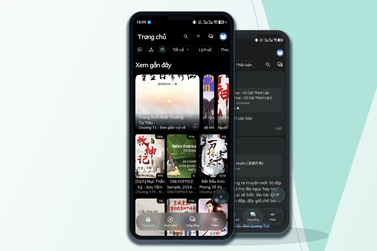 Màn hình ứng dụng vBook trên điện thoại